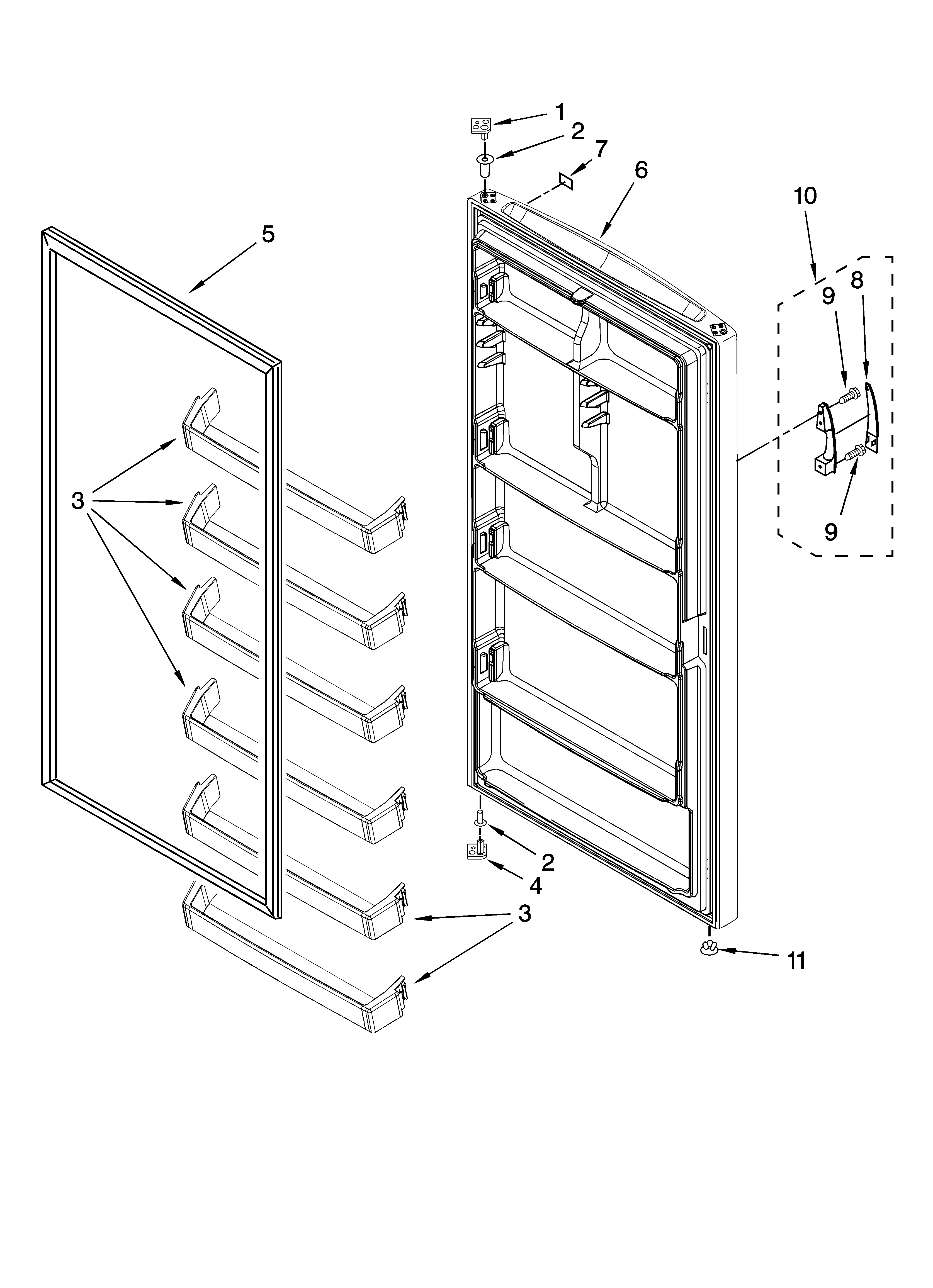 Door parts, optional parts (not included)