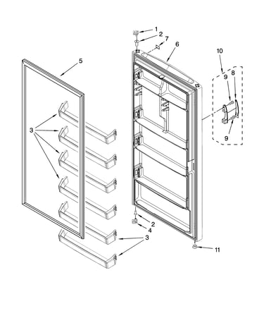 Door parts, optional parts (not included)