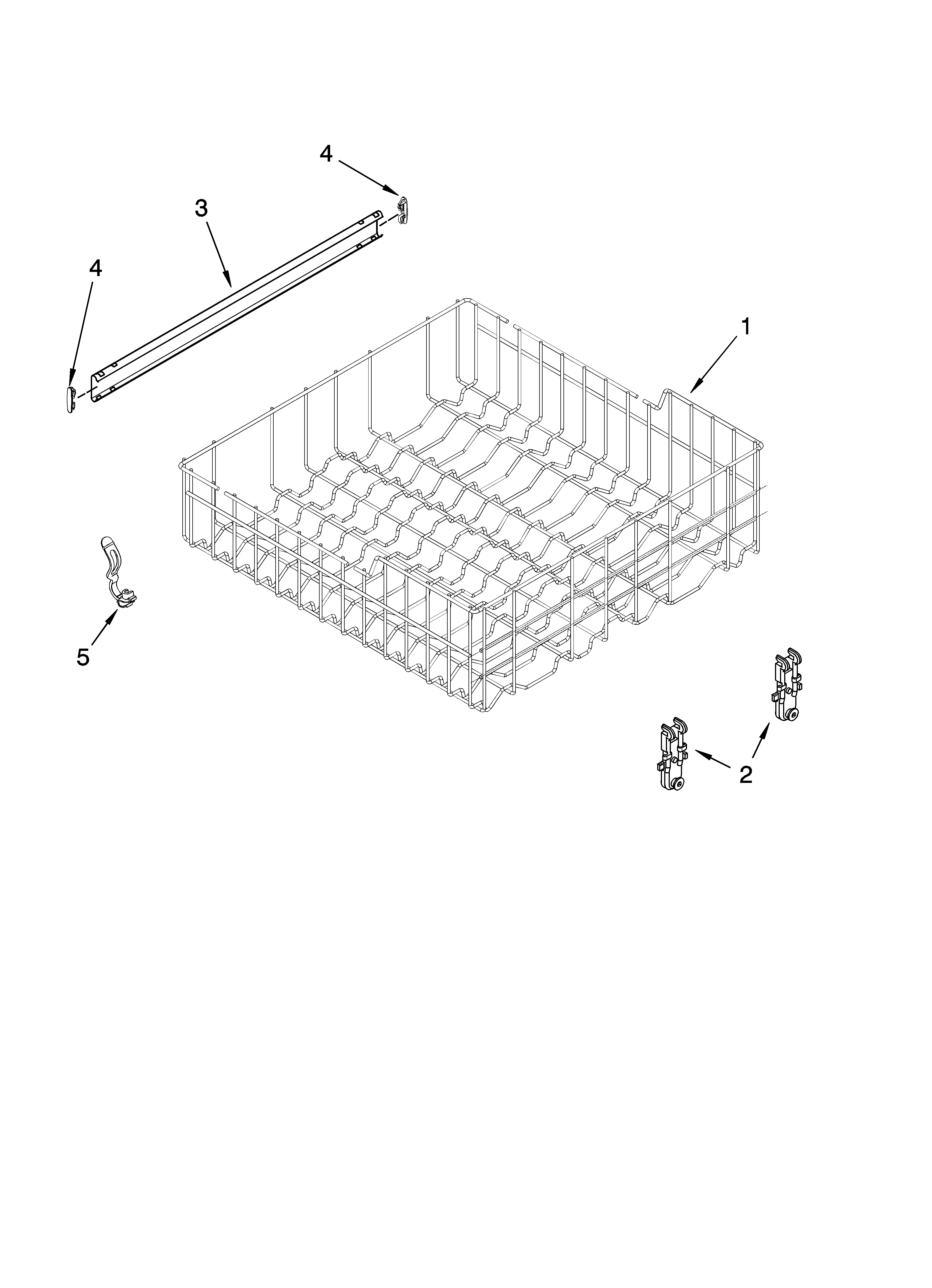Upper rack and track parts
