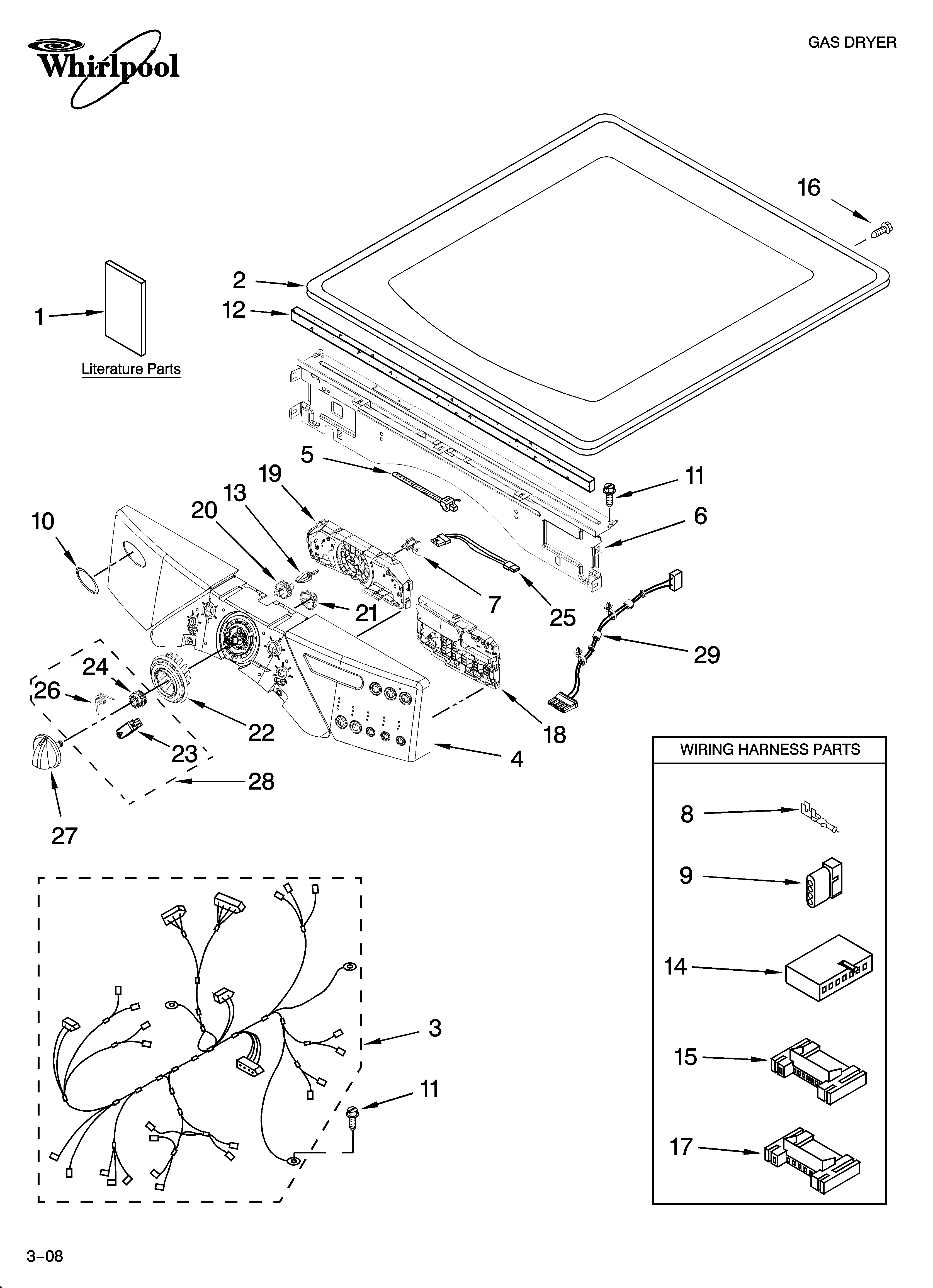Top and console parts