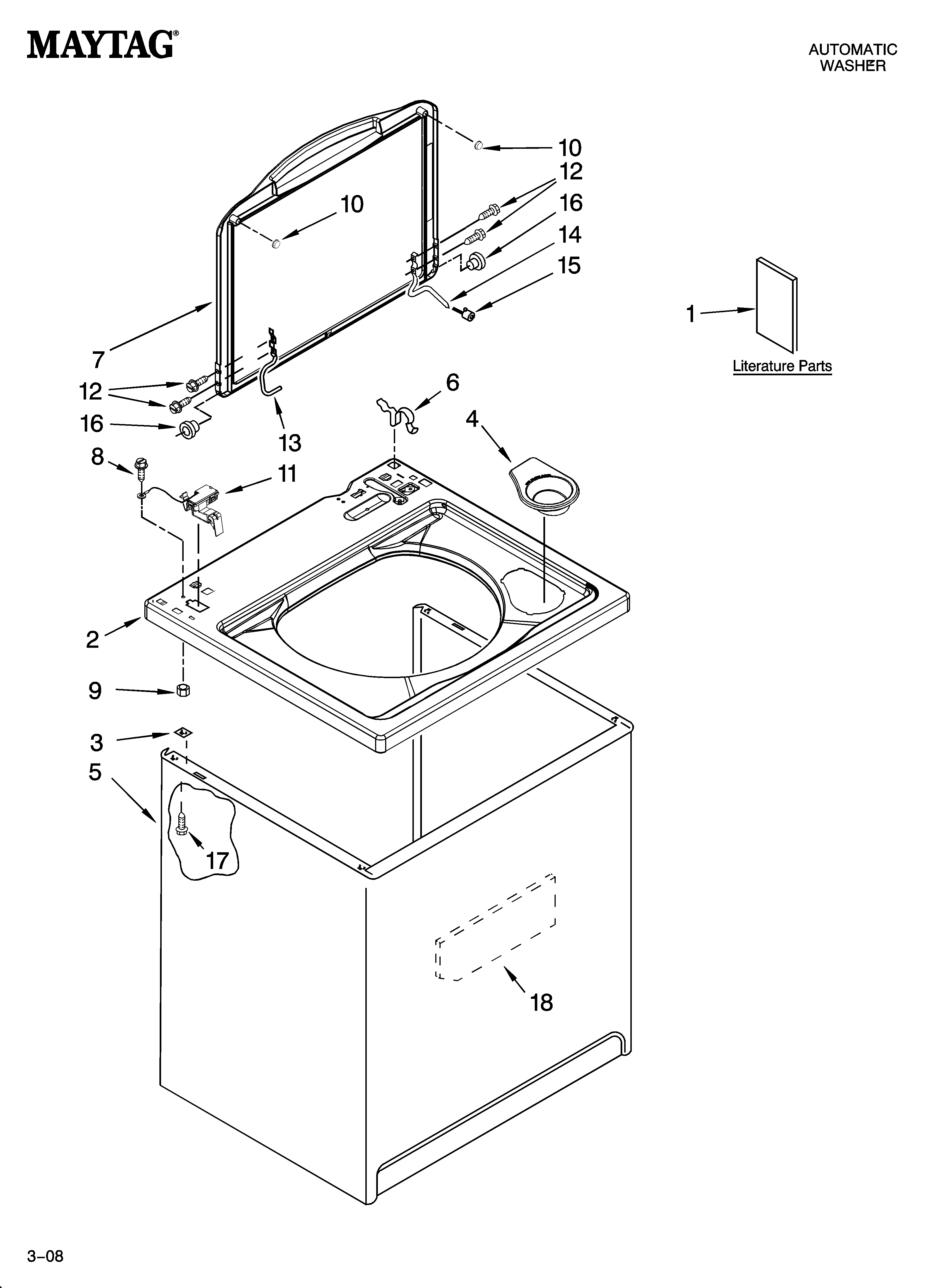 Top and cabinet parts
