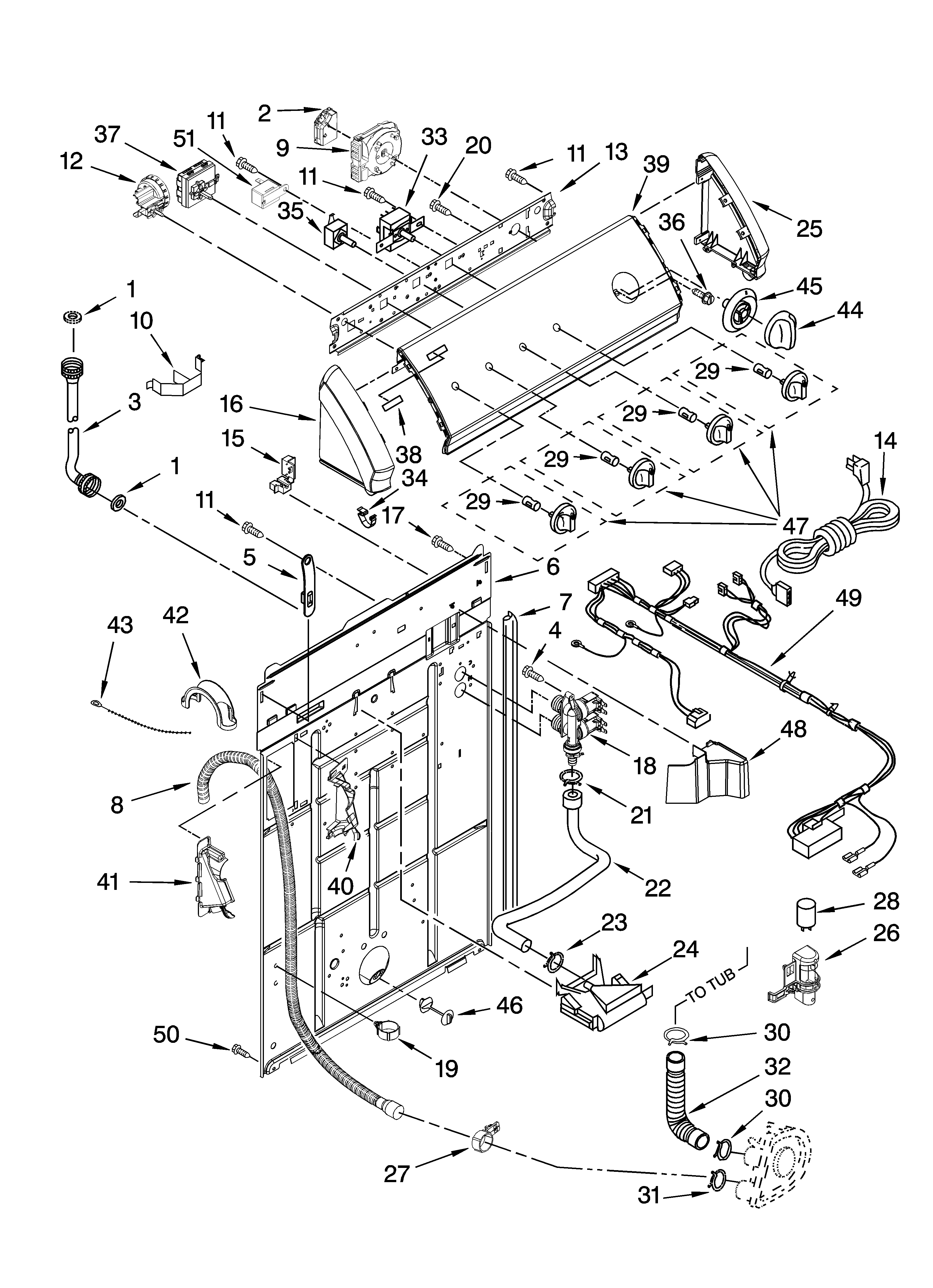 Controls and rear panel parts