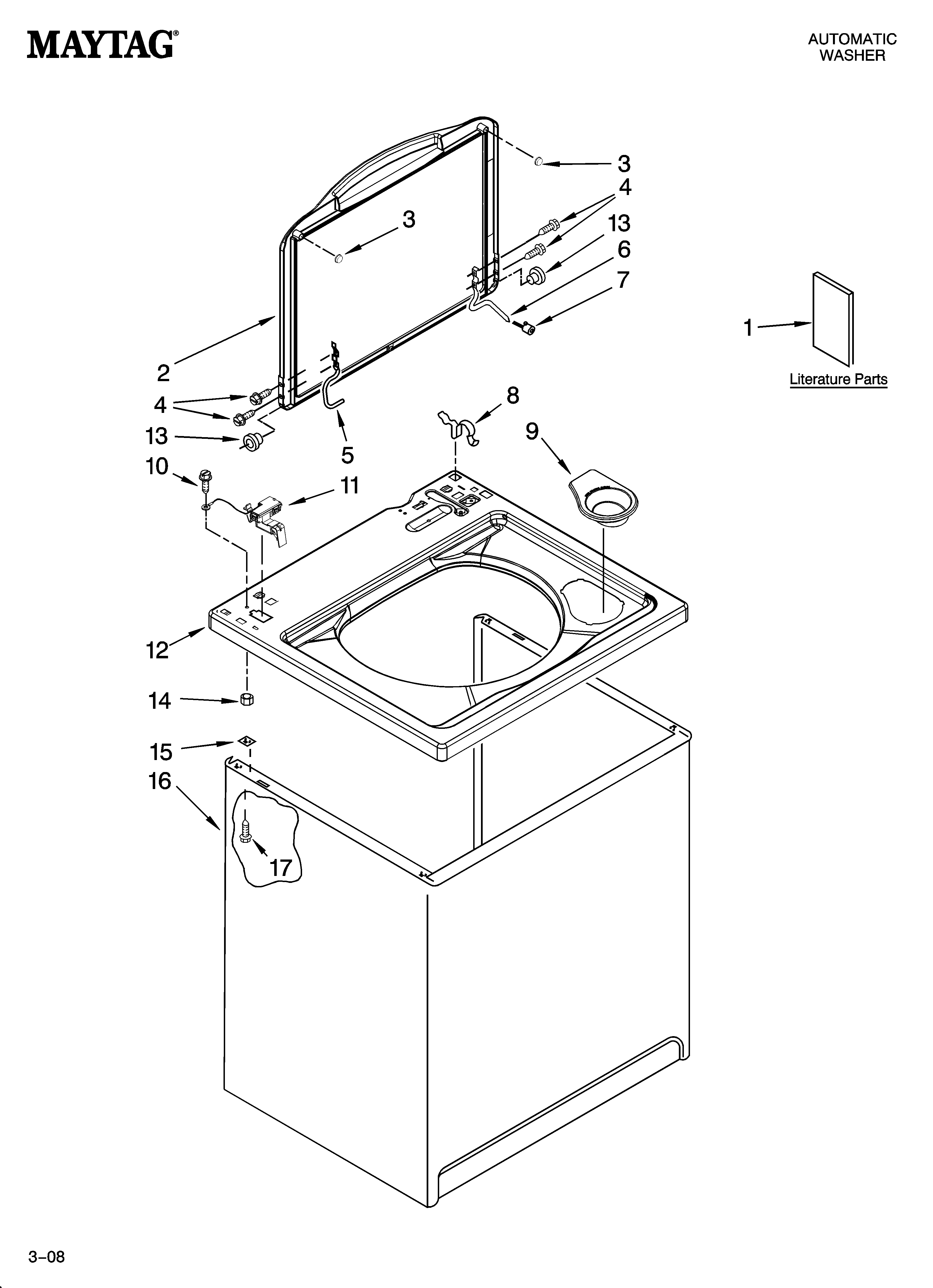 Top and cabinet parts