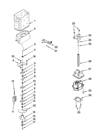 Motor and ice container parts