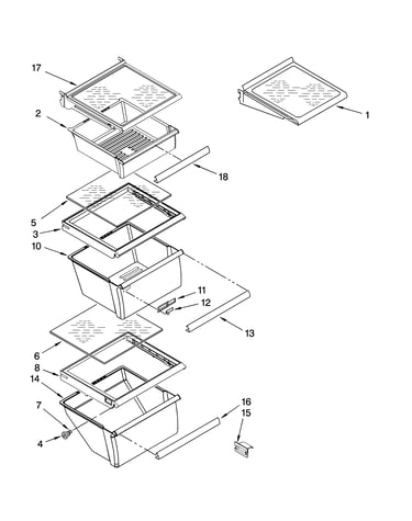 Refrigerator shelf parts