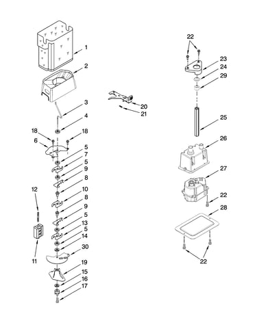Motor and ice container parts