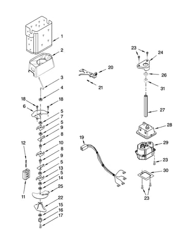 Motor and ice container parts