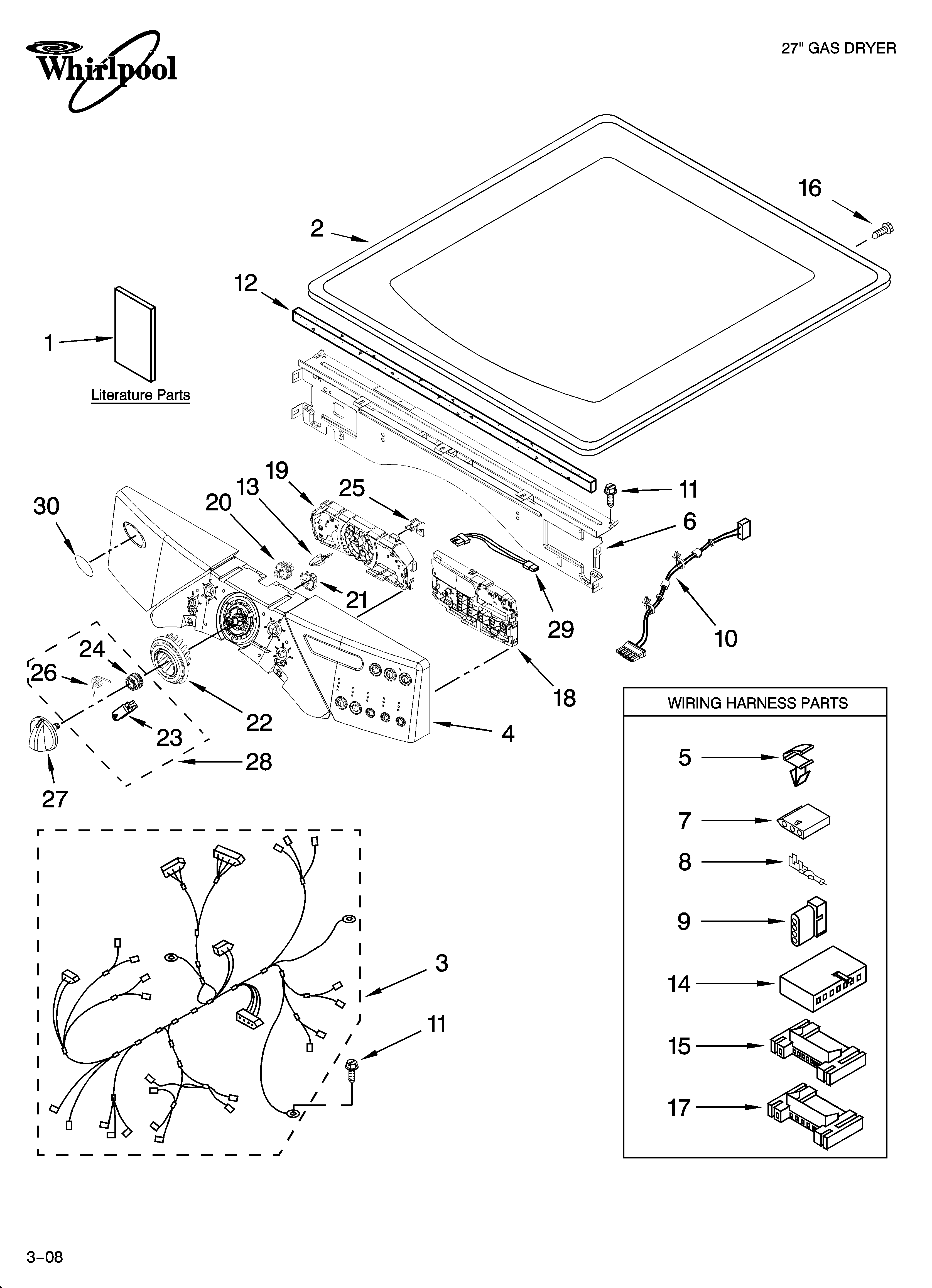 Top and console parts