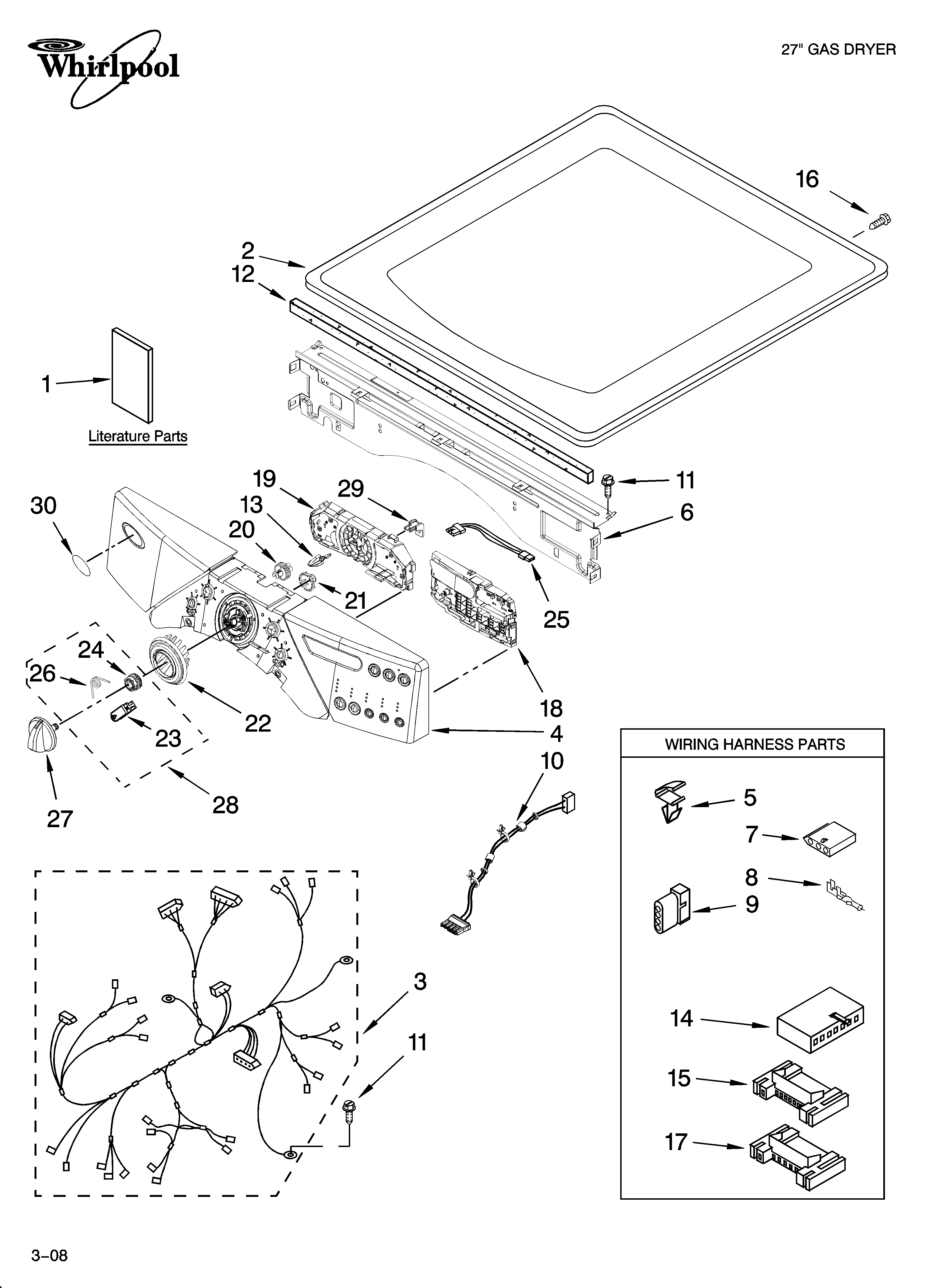 Top and console parts