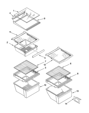 Refrigerator shelf parts