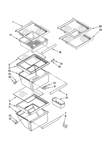 Refrigerator shelf parts