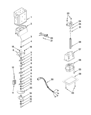 Motor and ice container parts