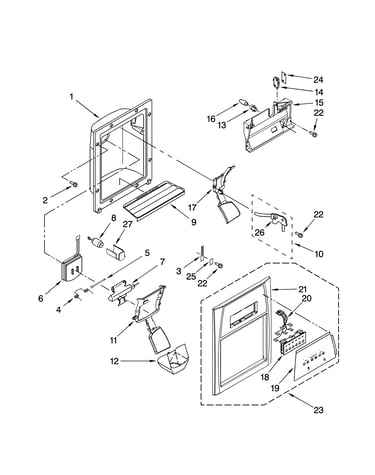 Dispenser front parts