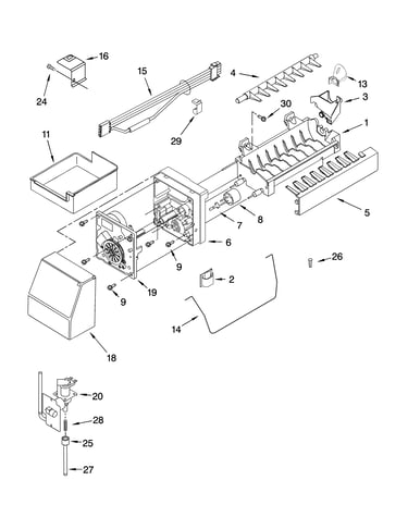 Icemaker parts, optional parts (not included)