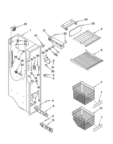 Freezer liner parts