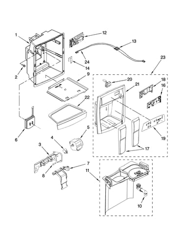 Dispenser front parts