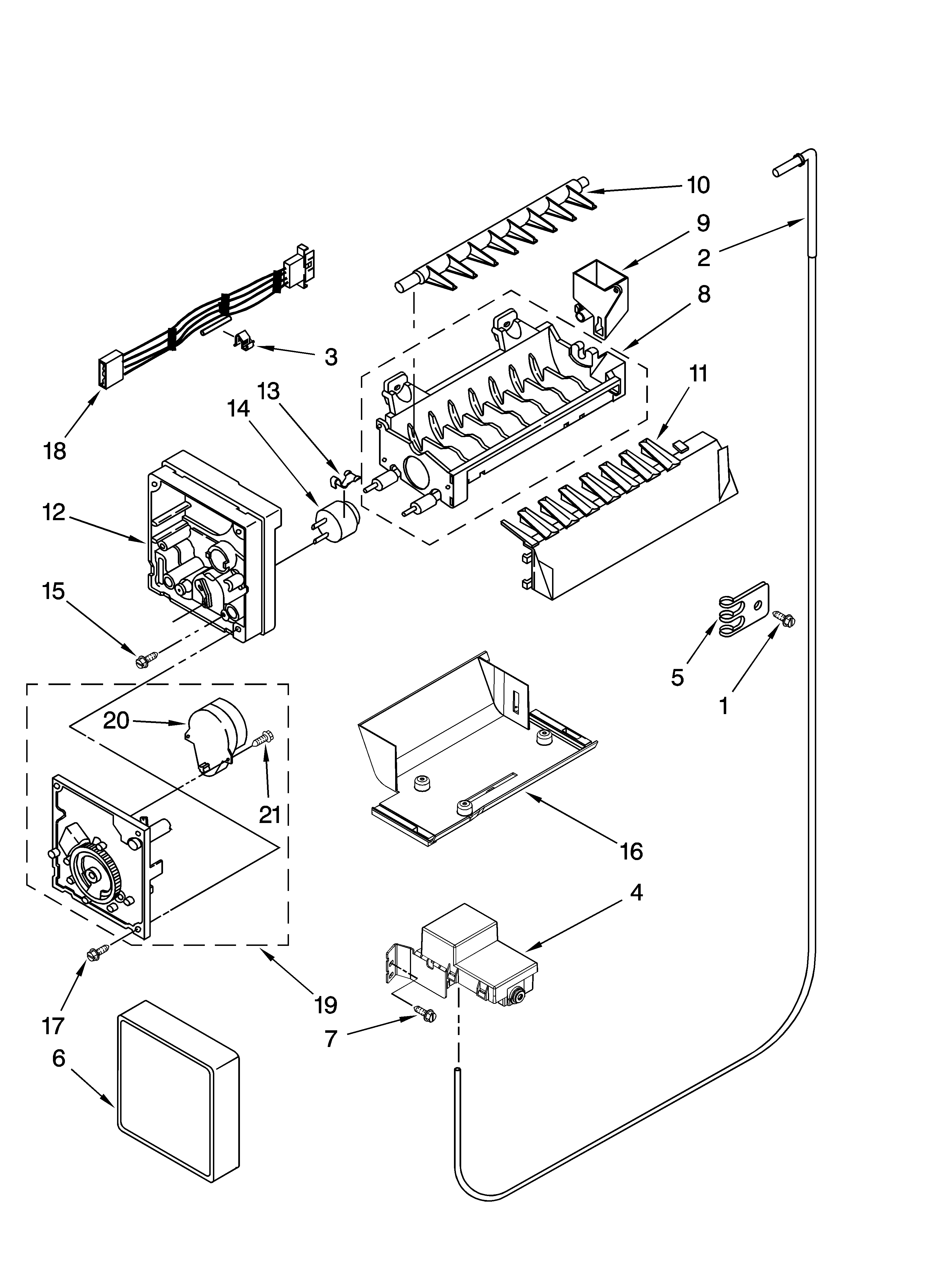Icemaker parts, optional parts (not included)