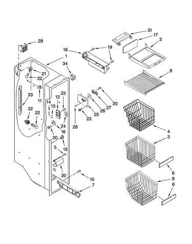 Freezer liner parts