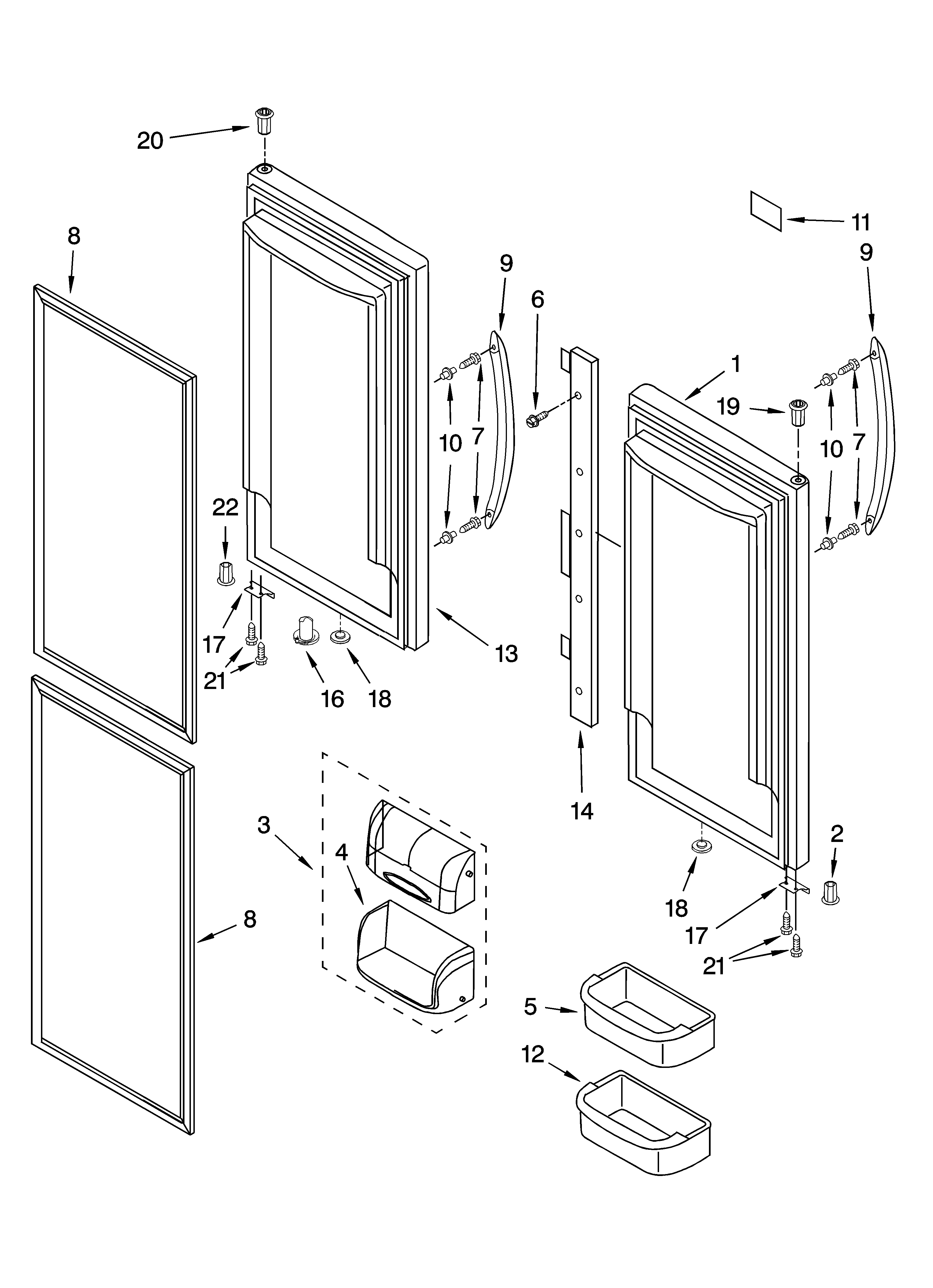 Refrigerator door parts