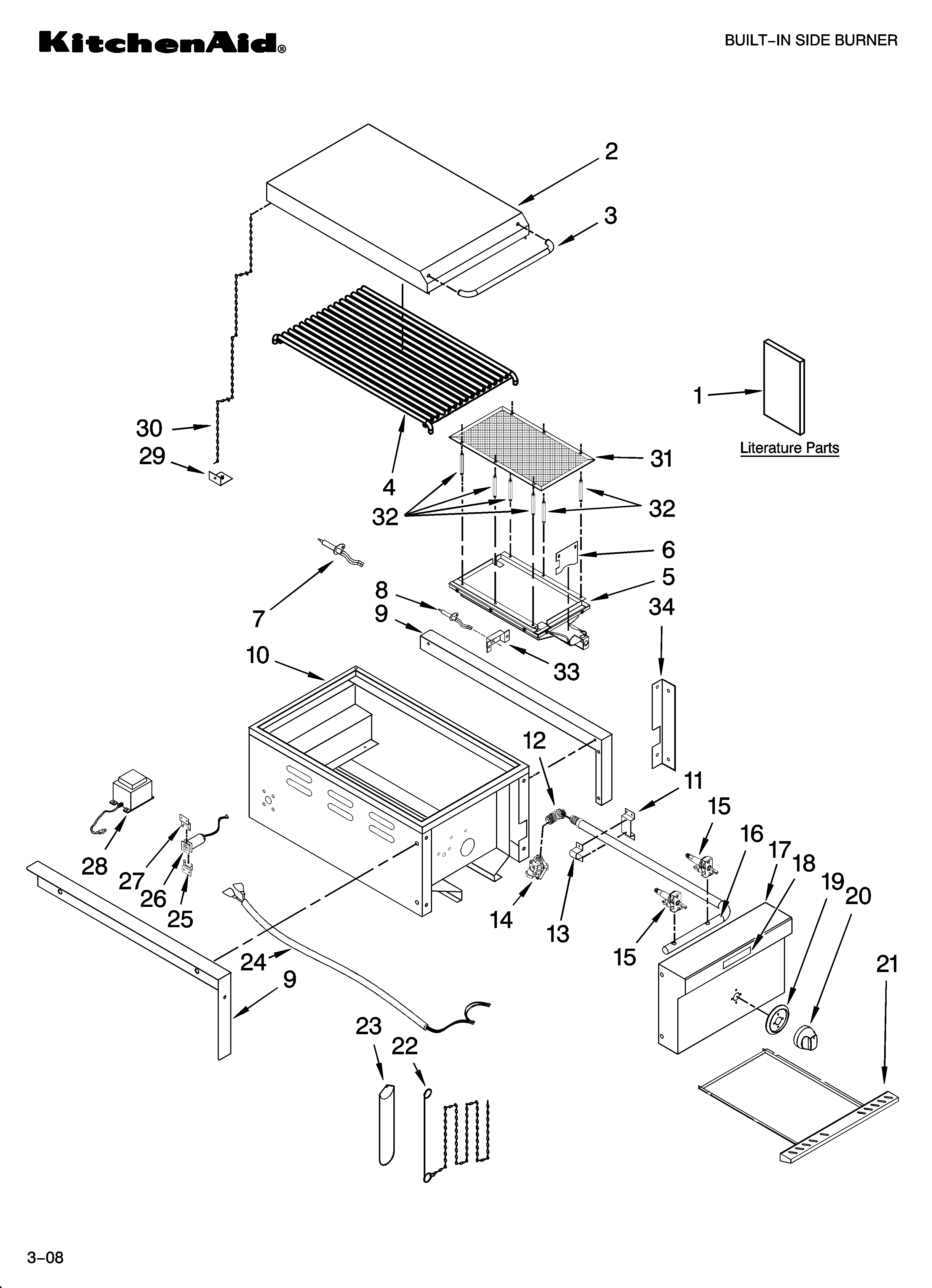 Side burner parts