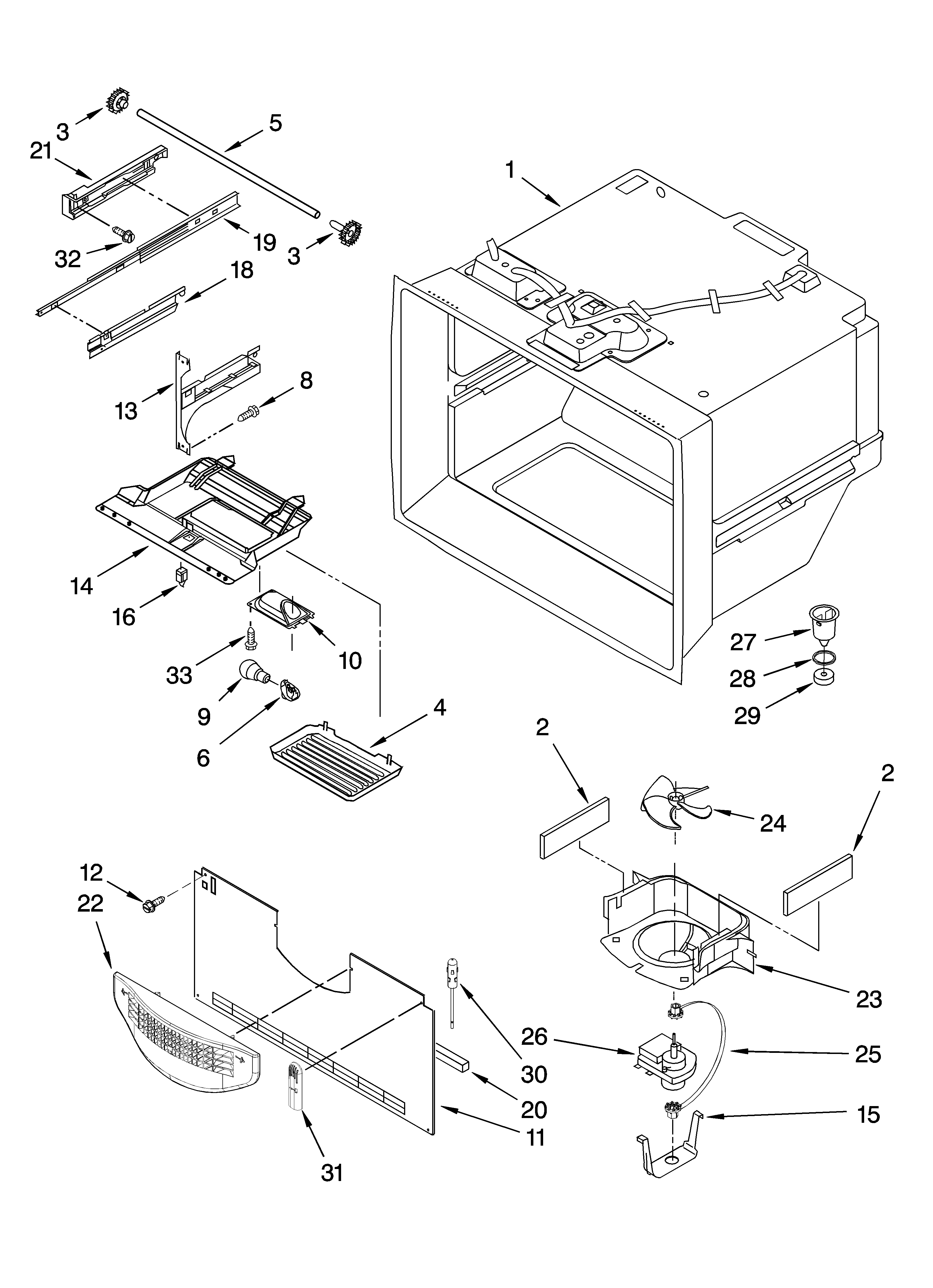 Freezer liner parts