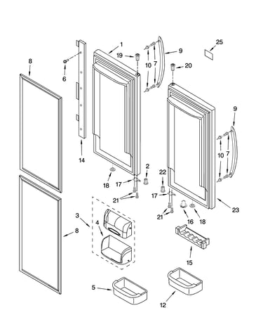 Refrigerator door parts