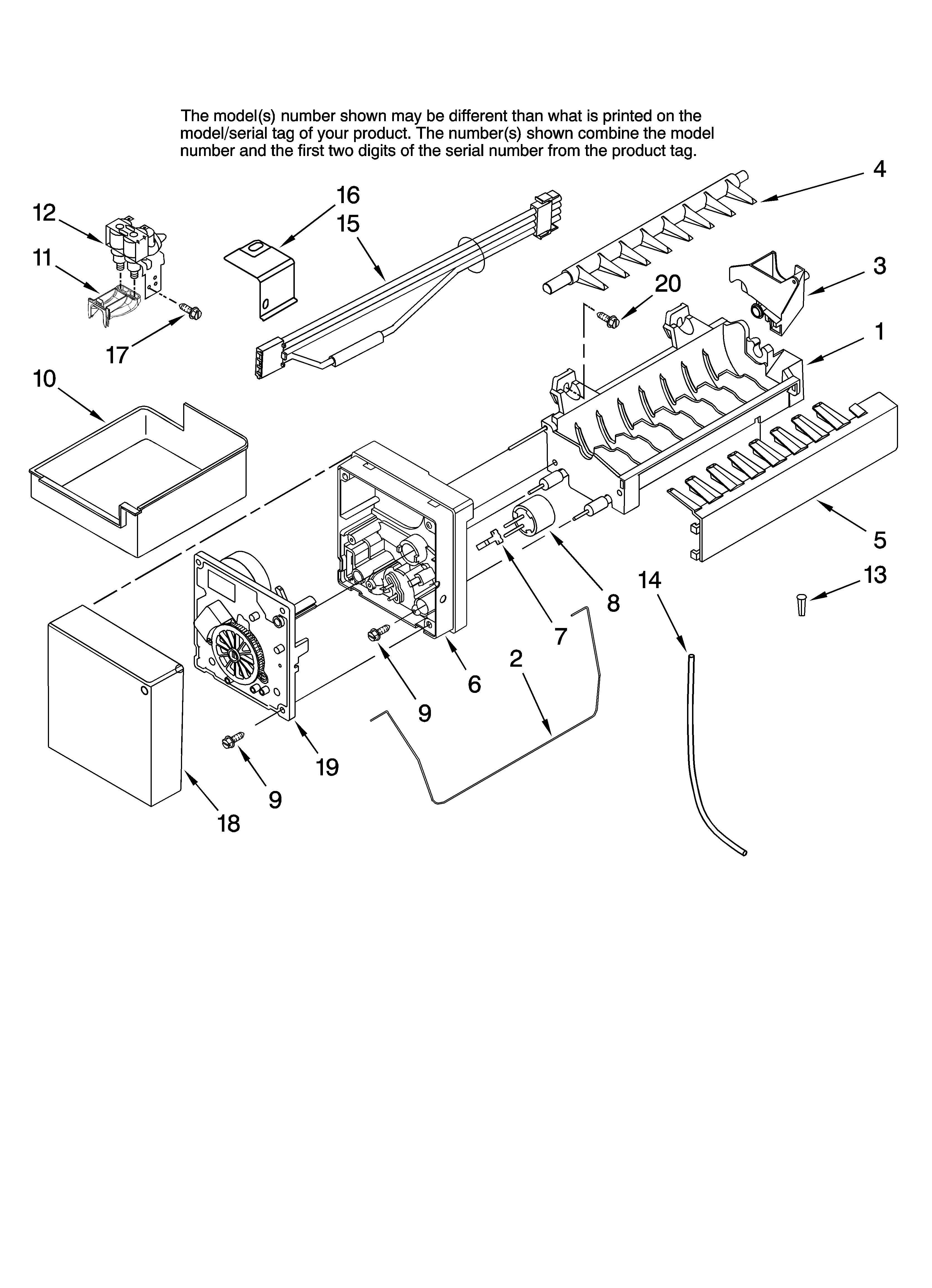 Icemaker parts, optional parts (not included)