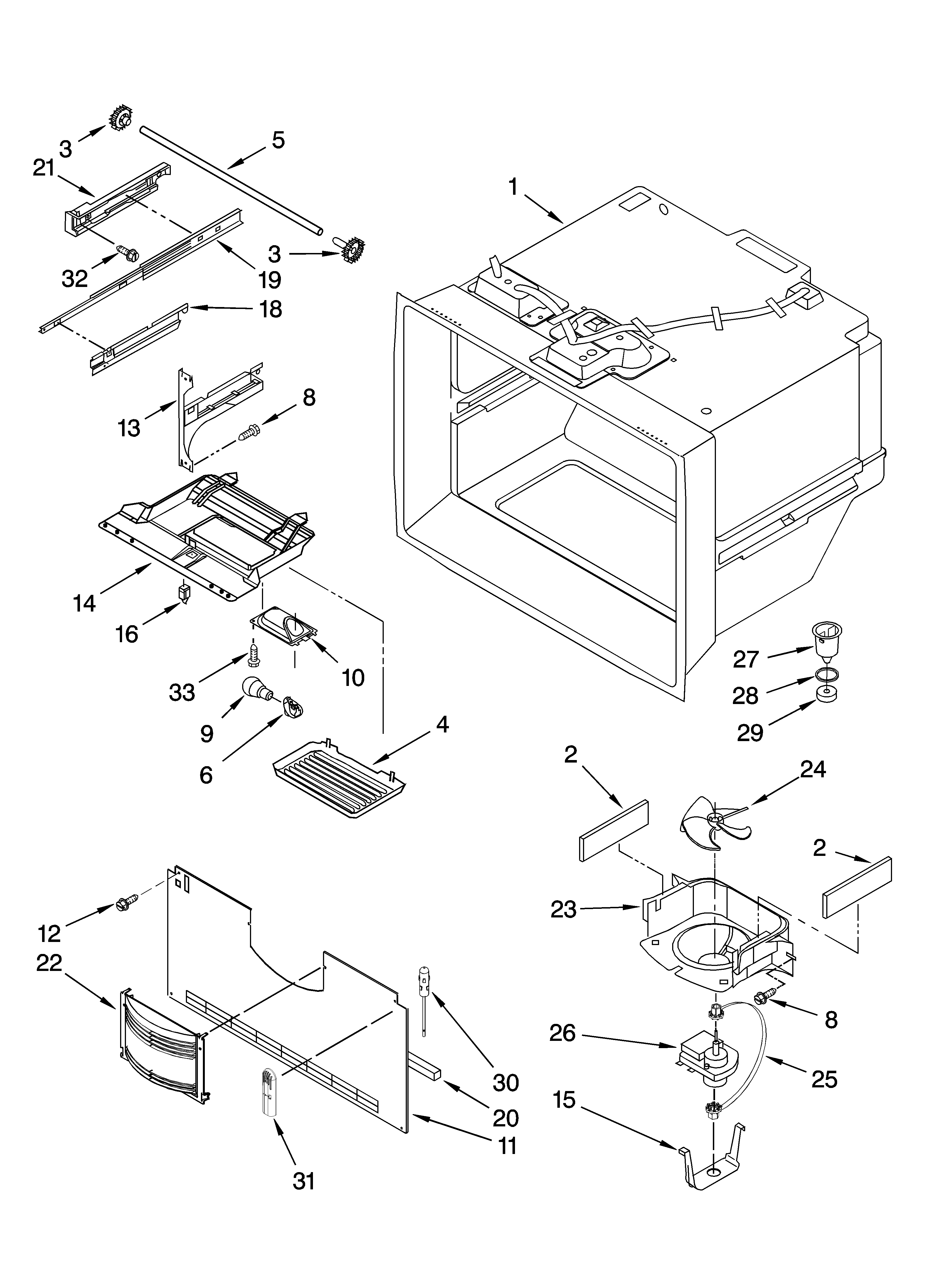 Freezer liner parts