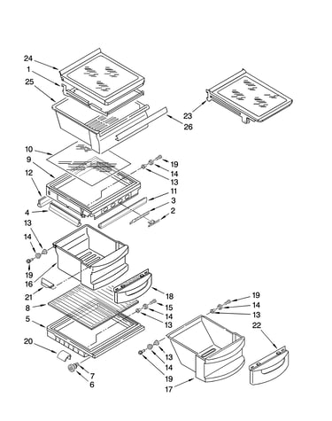Refrigerator shelf parts