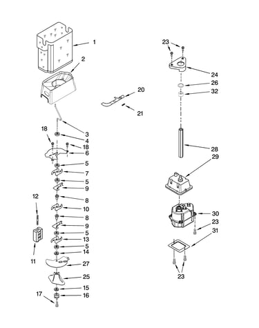 Motor and ice container parts