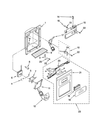 Dispenser front parts