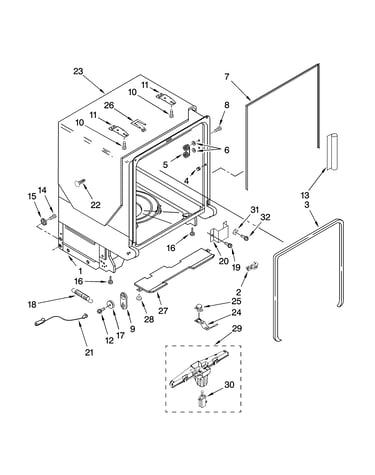 Tub and frame parts