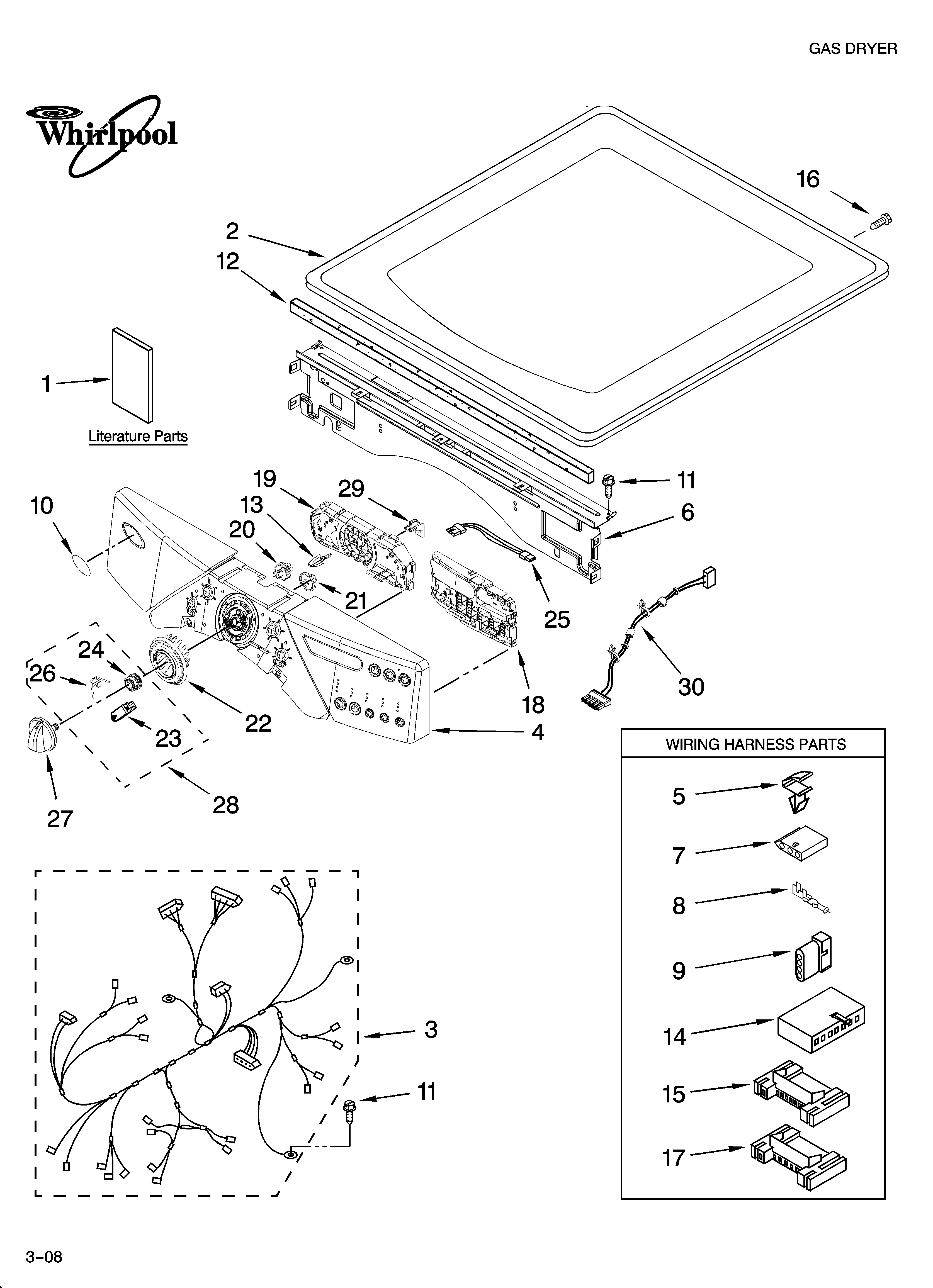 Top and console parts