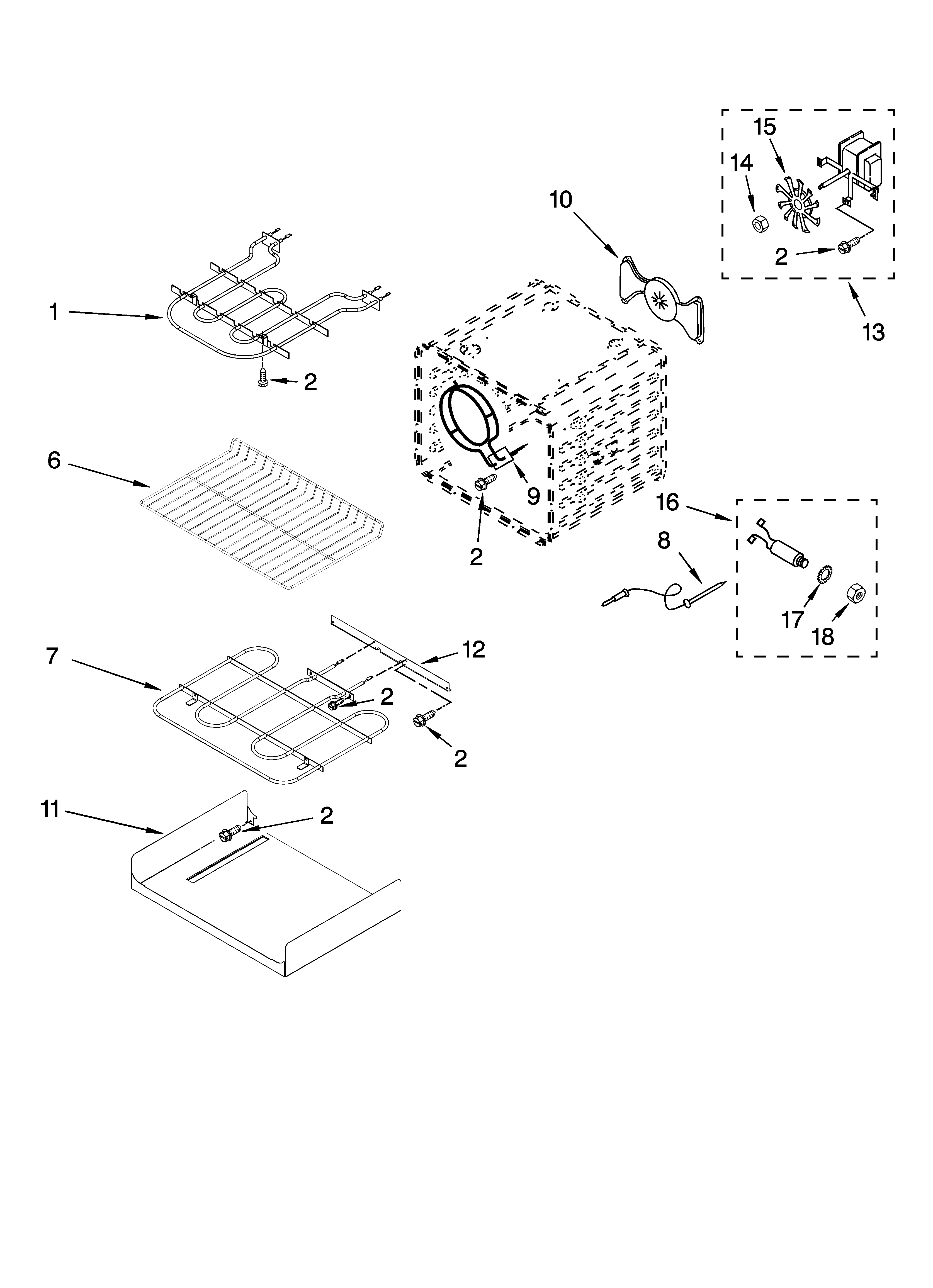 Internal oven parts