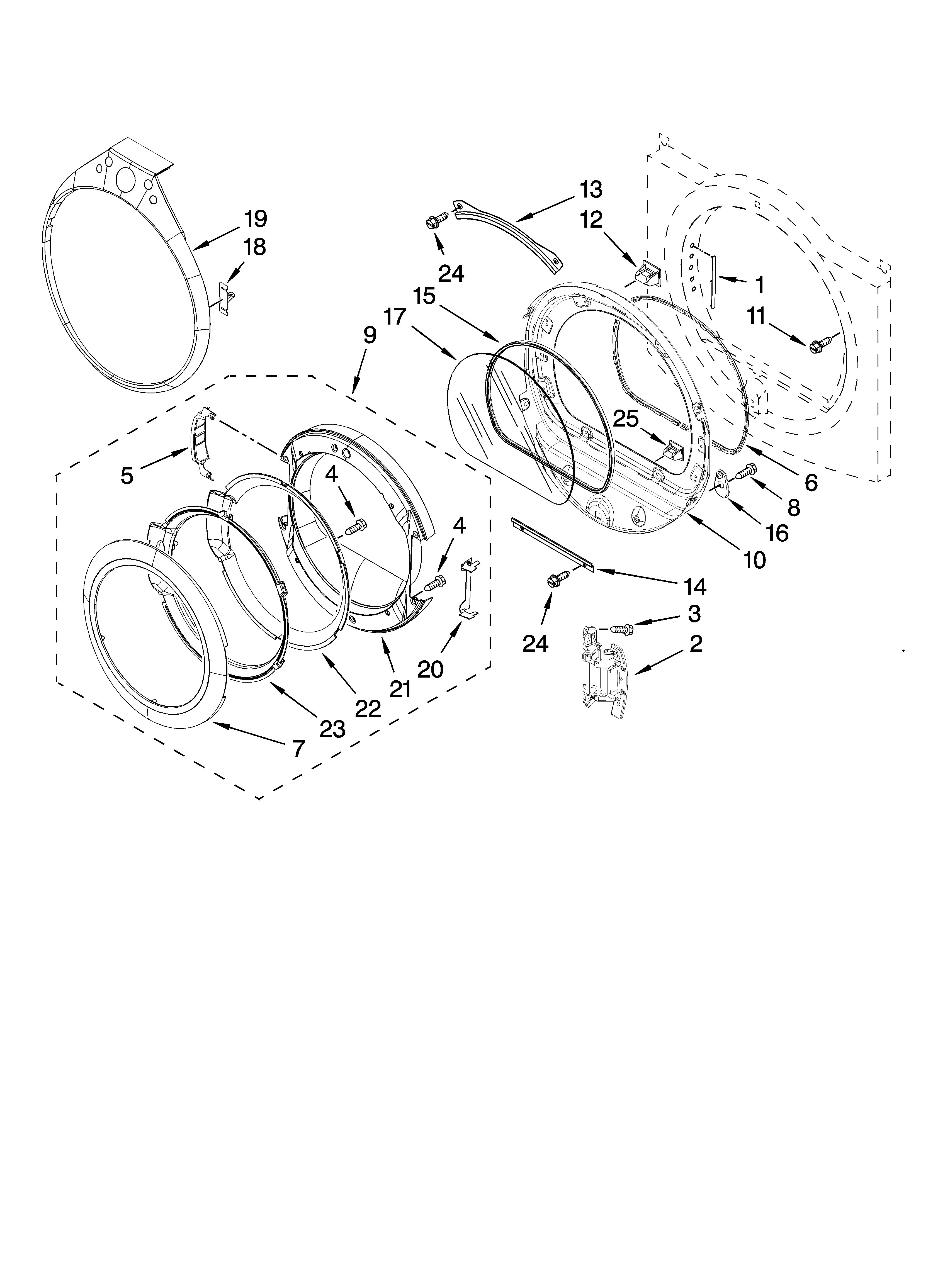 Door parts, optional parts (not included)
