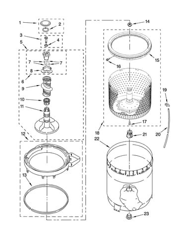 Agitator, basket and tub parts