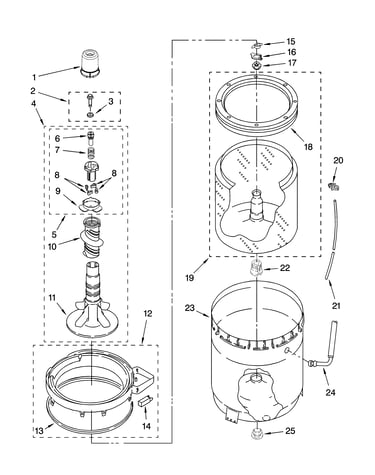 Agitator, basket and tub parts