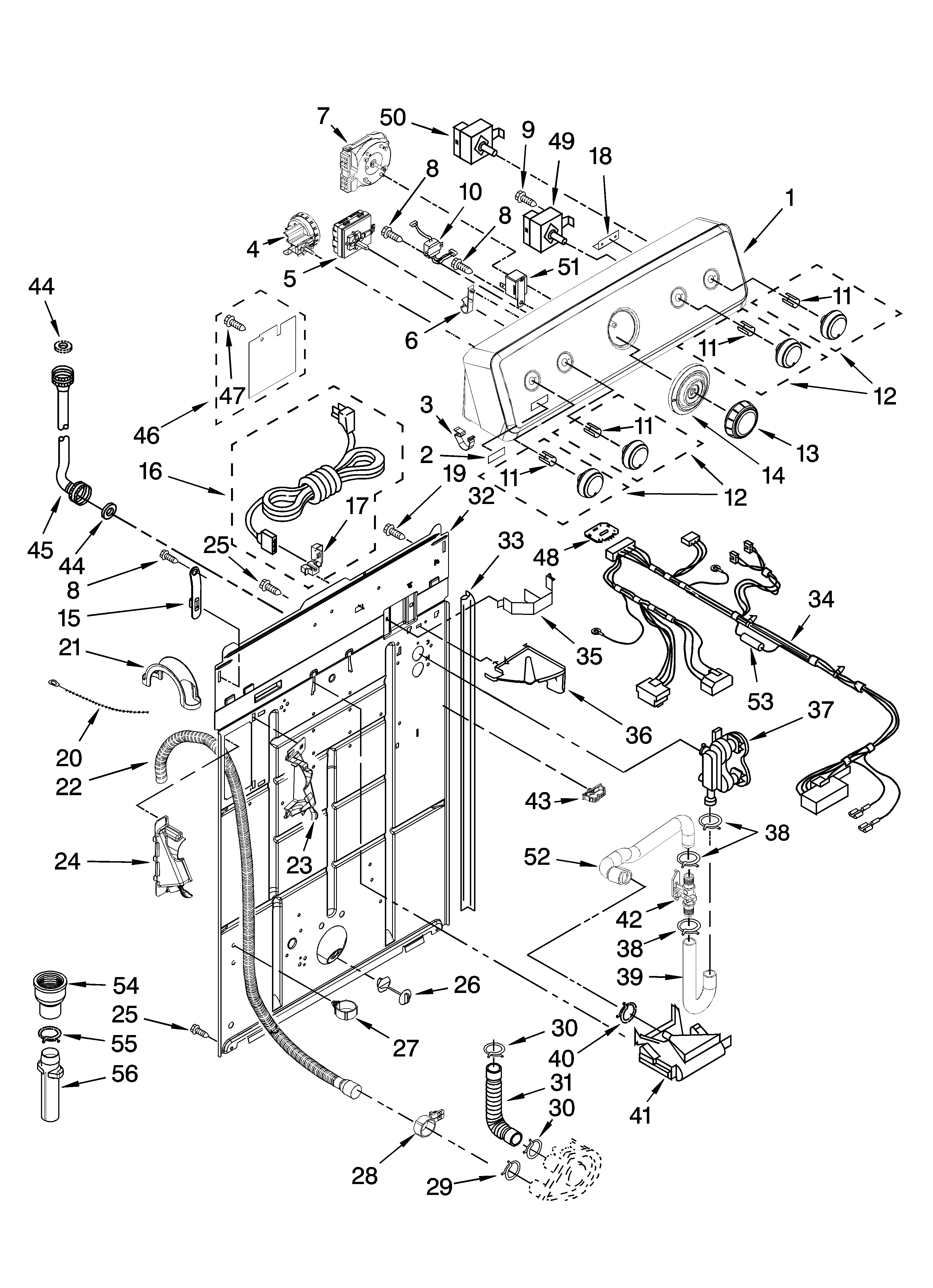 Controls and rear panel parts