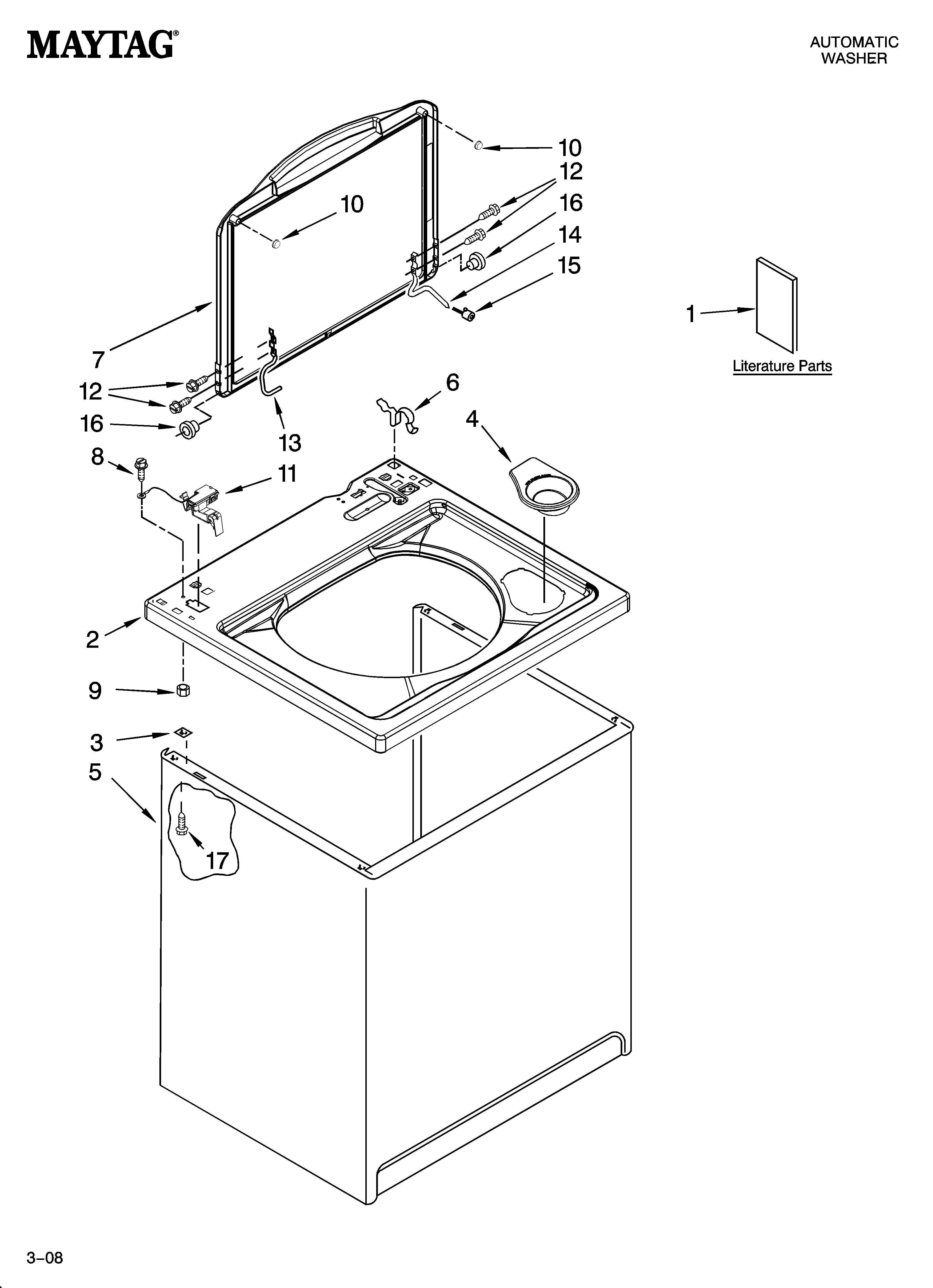 Top and cabinet parts