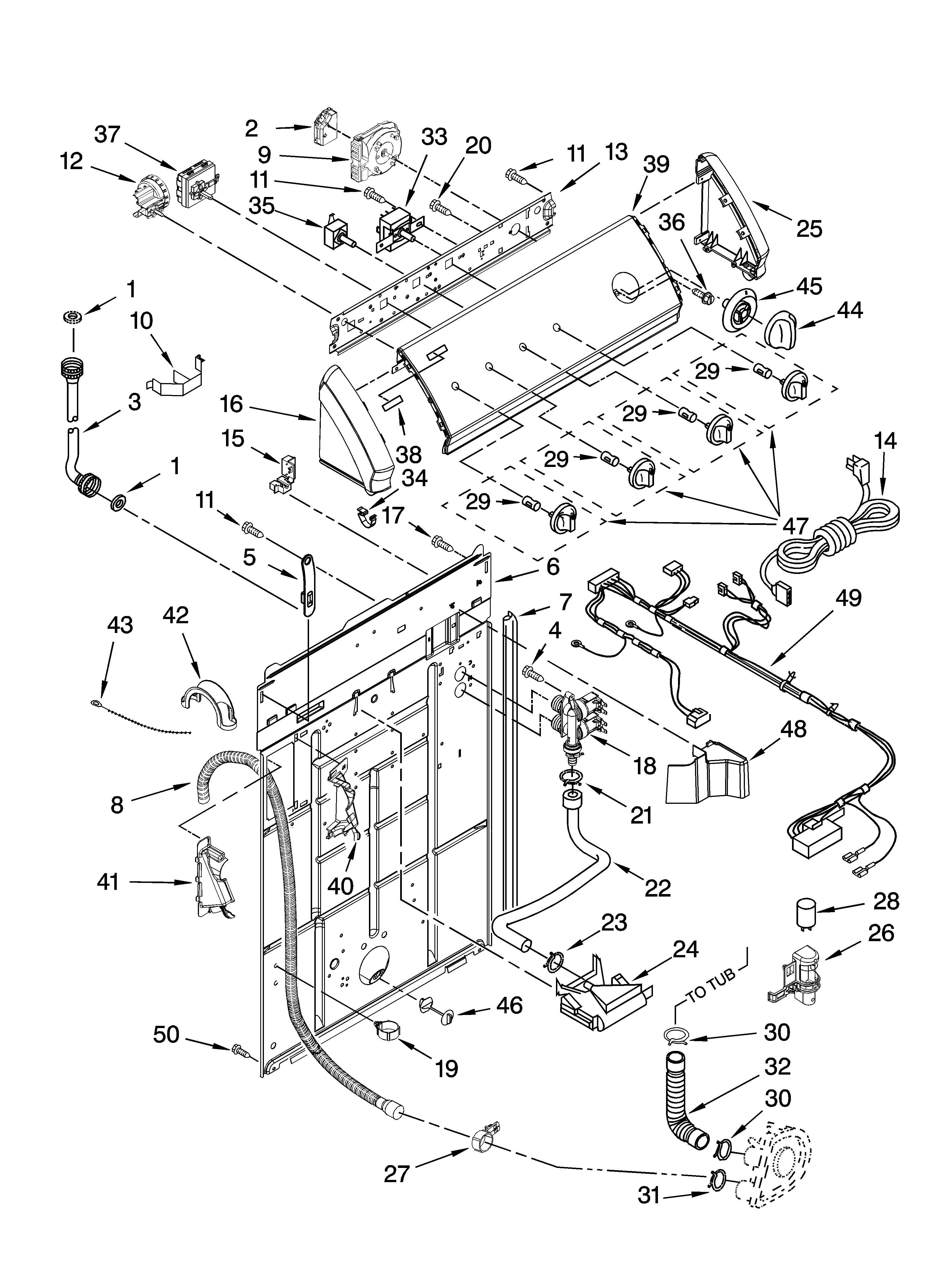 Controls and rear panel parts