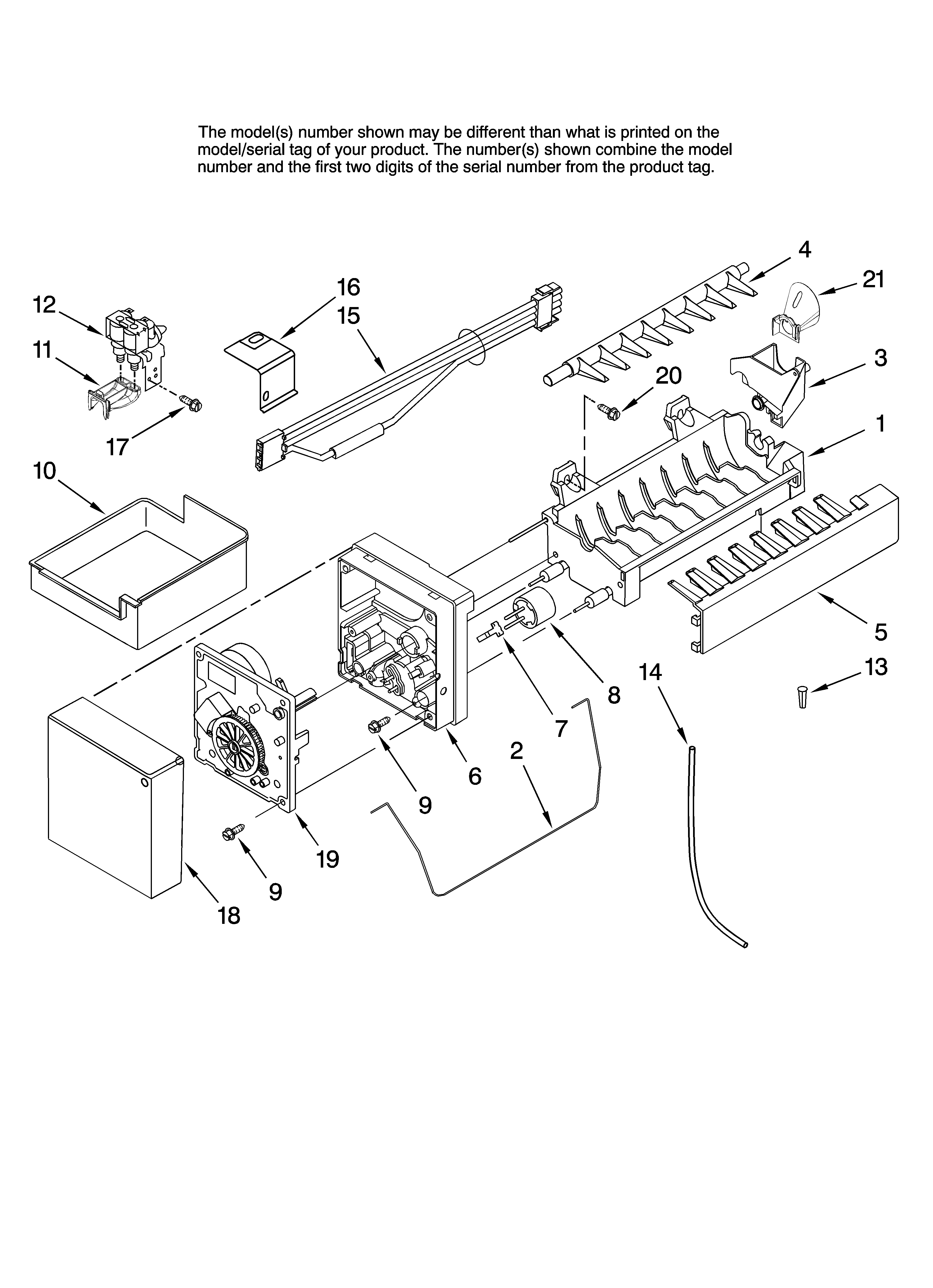 Icemaker parts, optional parts (not included)