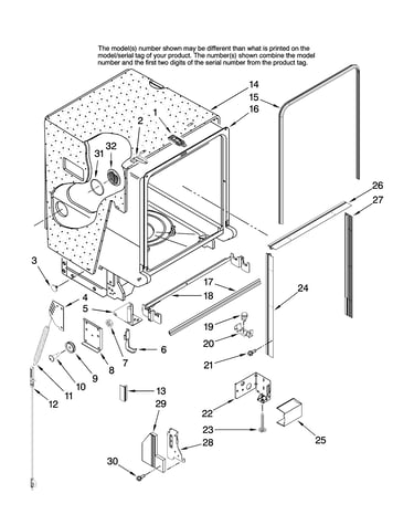 Tub and frame parts