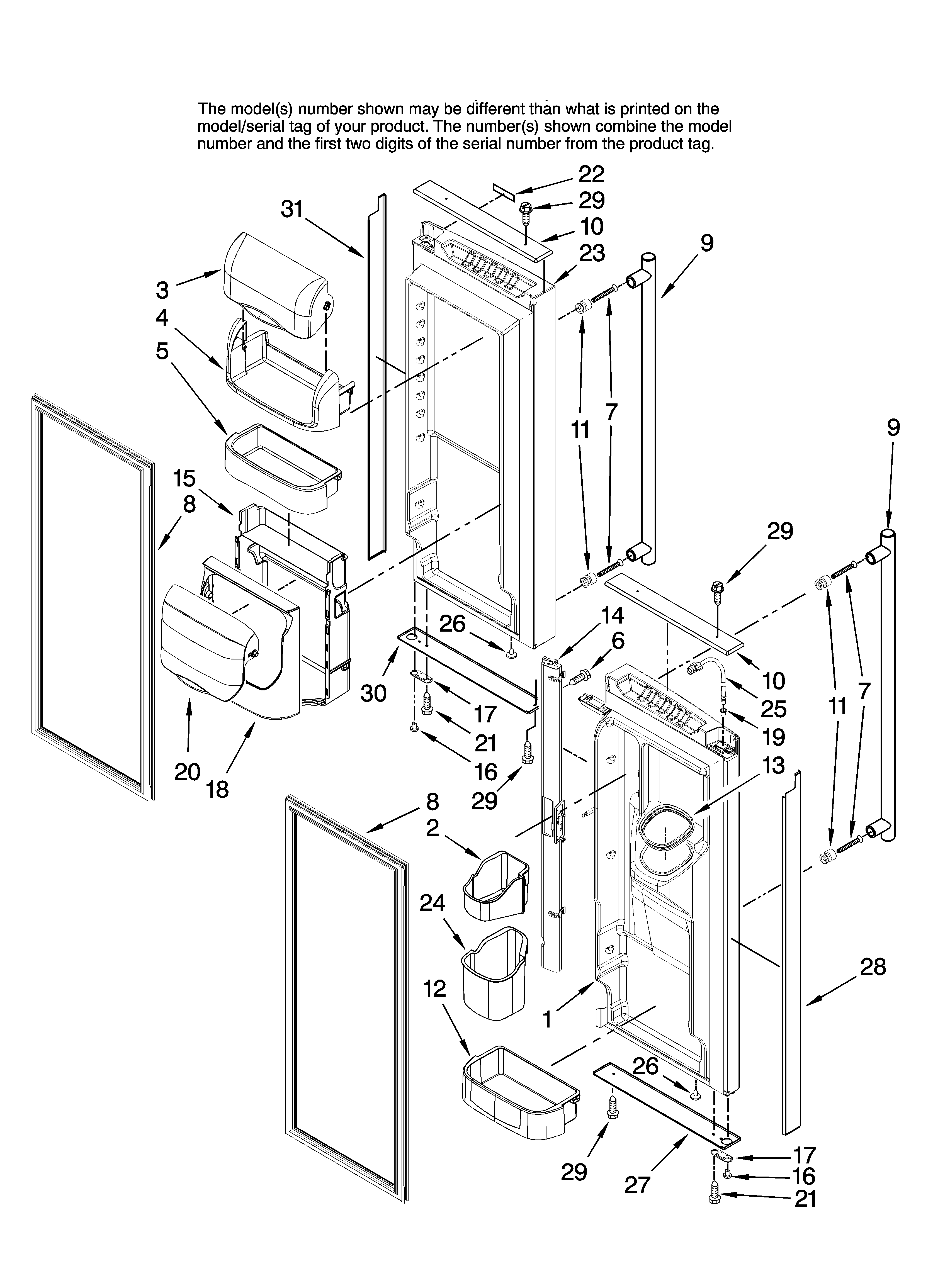 Refrigerator door parts