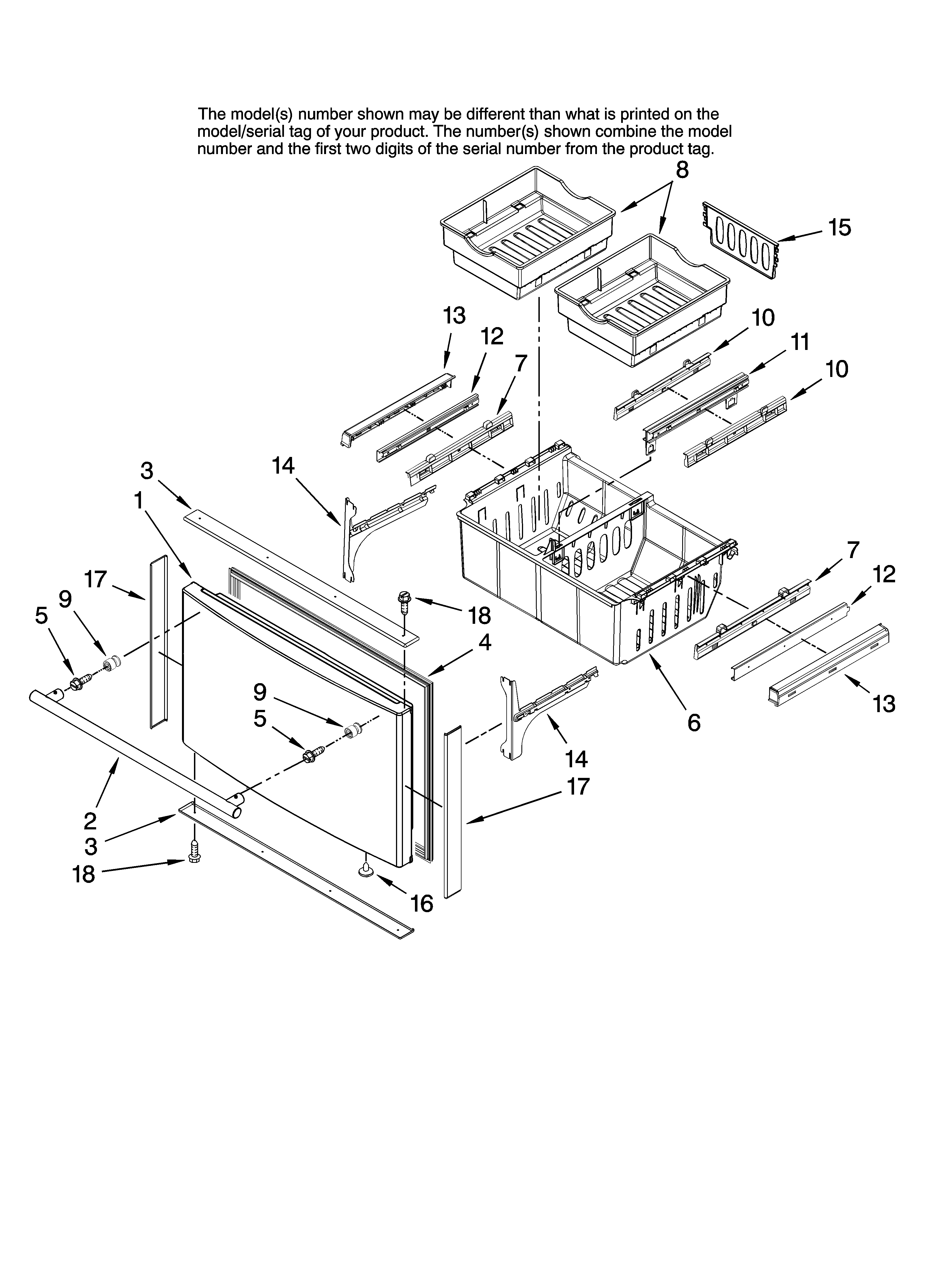 Freezer door parts