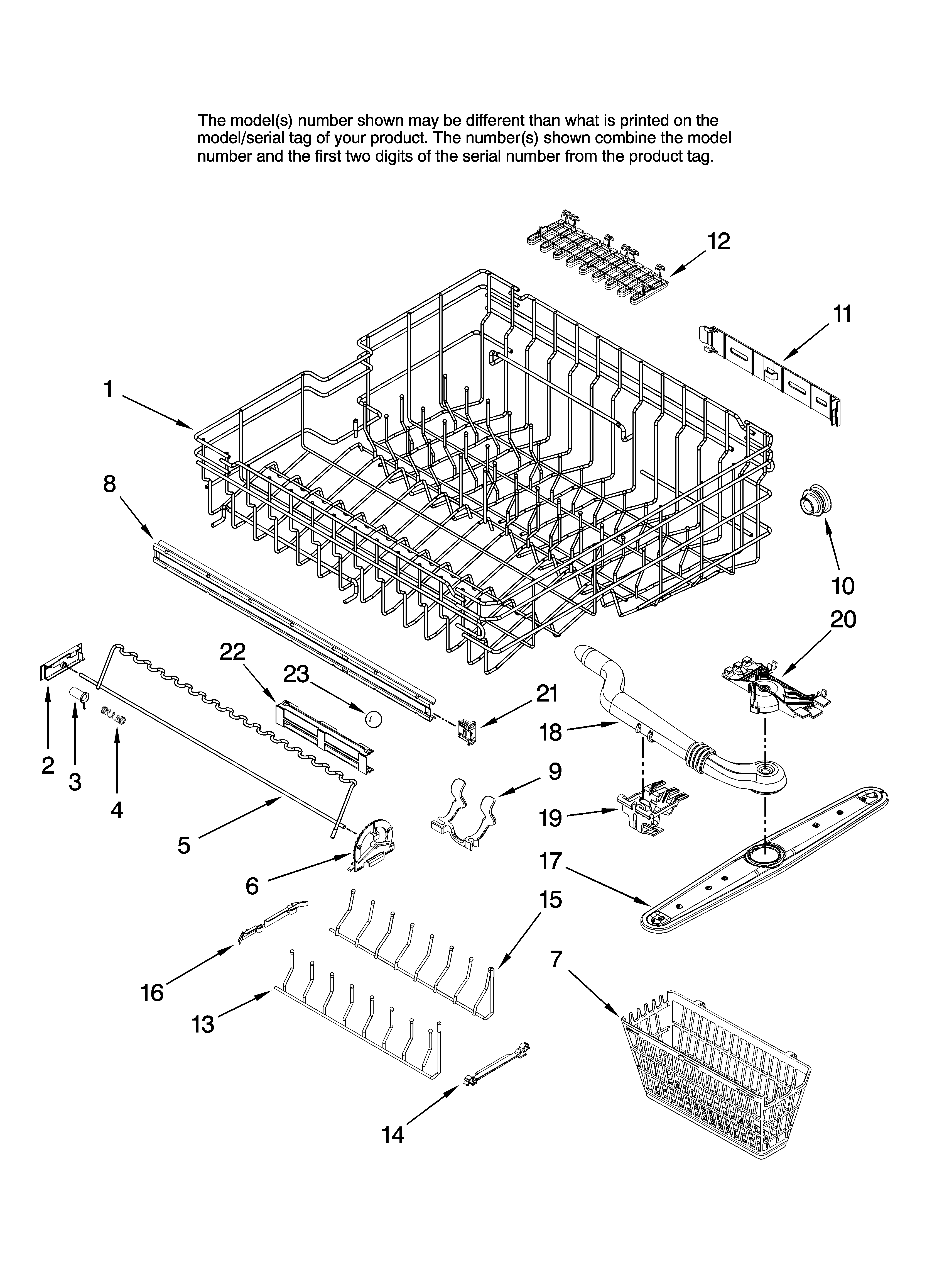 Upper rack parts