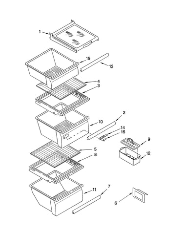 Refrigerator shelf parts