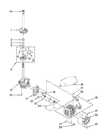 Brake, clutch, gearcase, motor and pump parts