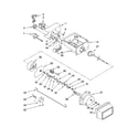 Whirlpool ED2VHEXTQ01 motor and ice container parts diagram