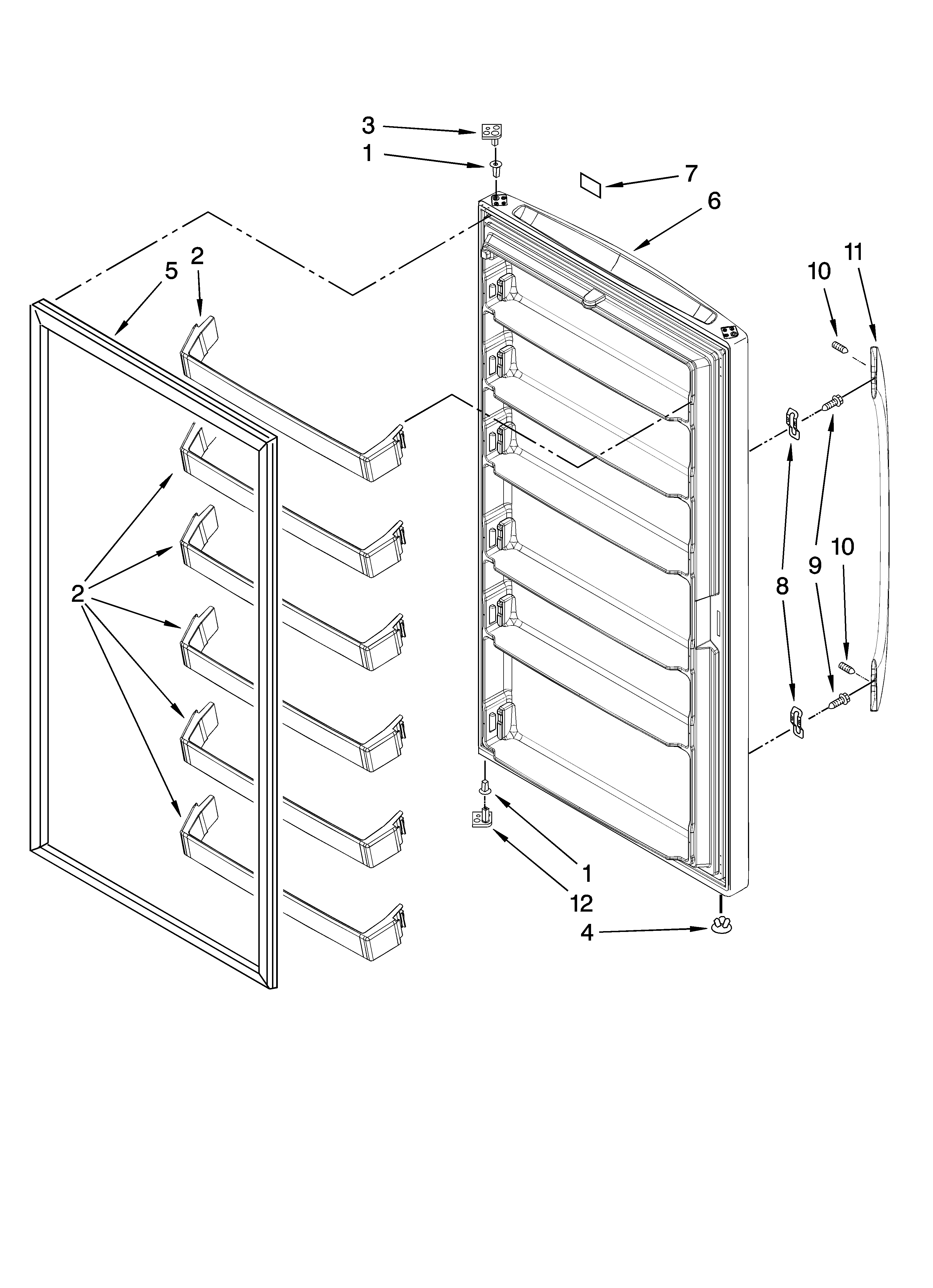 Door parts, optional parts (not included)