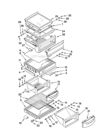 Refrigerator shelf parts
